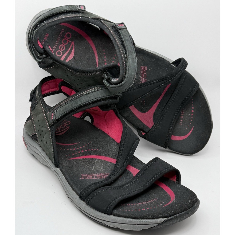 Abeo Women's Size 10 Comfort Sandals Orthotic‎ Walking Black